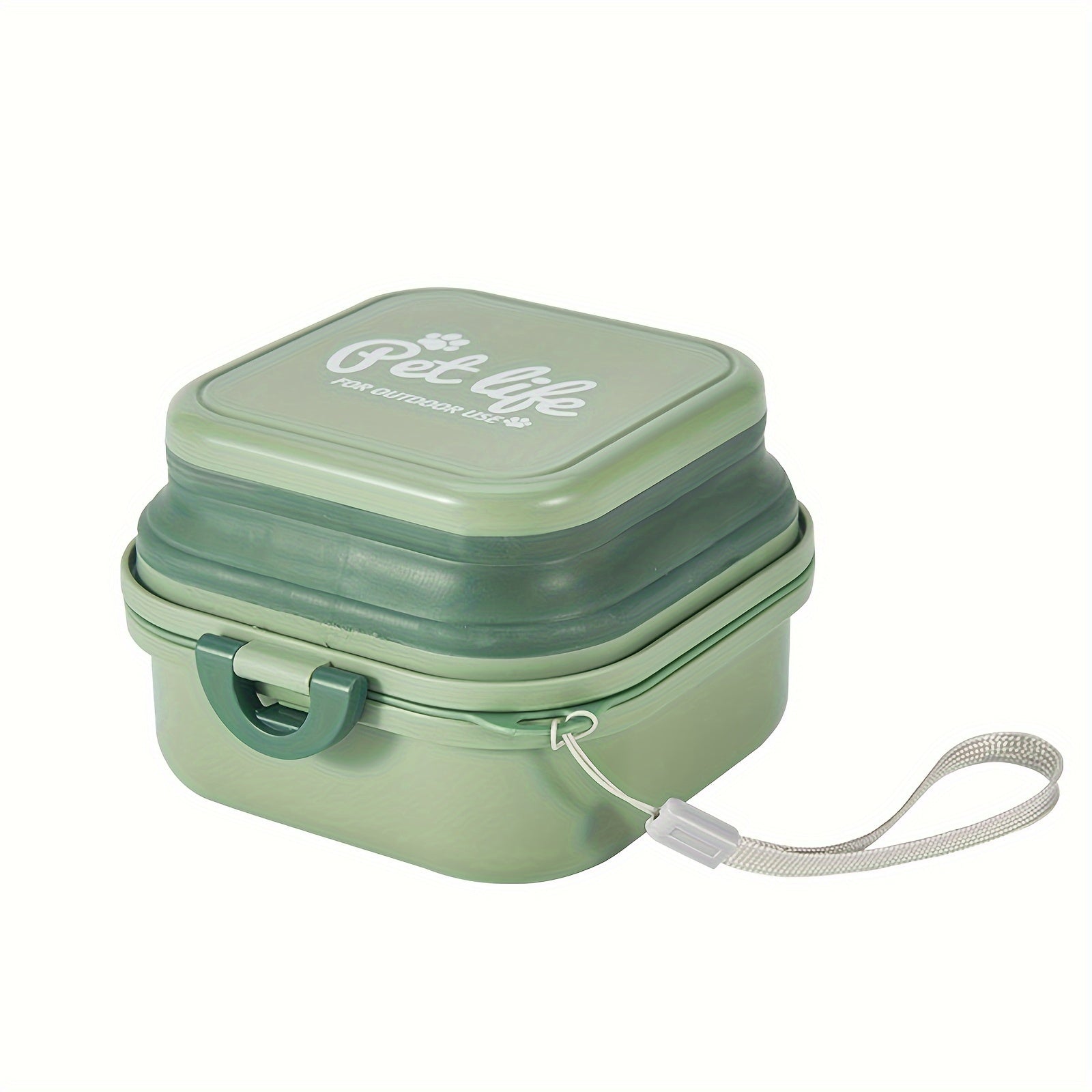 Pet Dancer 2-in-1 Portable Dog Bowl for Travel, Camping & Hiking - Durable PP Material, Leak-Proof Lid, Ergonomic Handles, White & Beige Design, Food & Water Feeder for Dogs, Hiking Essentials | Ergonomic Pet Bowl | Leakproof