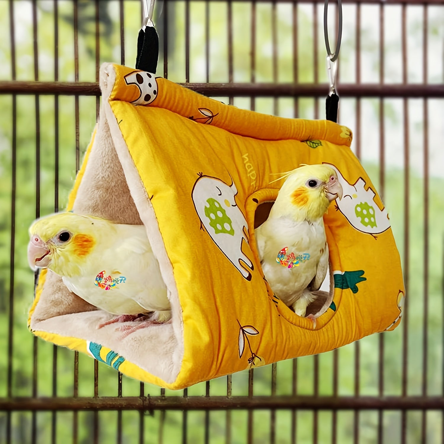 Cozy Ultra-Warm Triangle Bird Nest - Flannel Hanging Hammock for Parrots & Small Birds, Decorative Cage Accessory