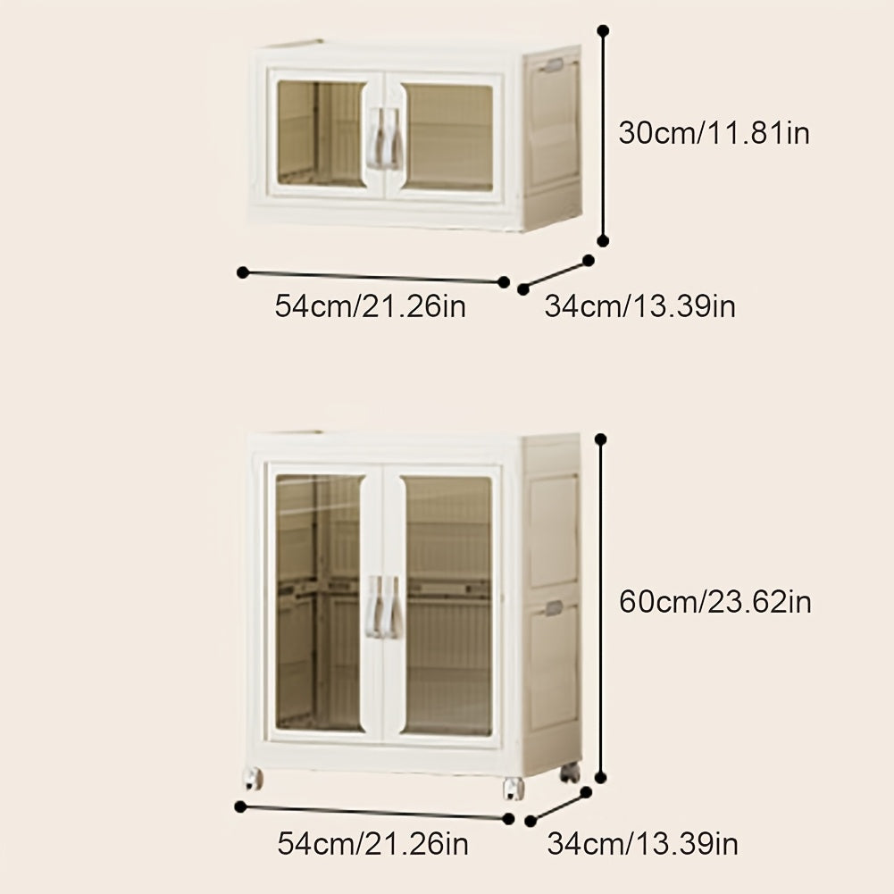Pet Wardrobe Closet, Dog Closet - Stackable Storage Box With Doors, Wheels, And Hangers - Stackable Drawer Closet - Pet Accessories, Dog Toys, Pet Clothes
