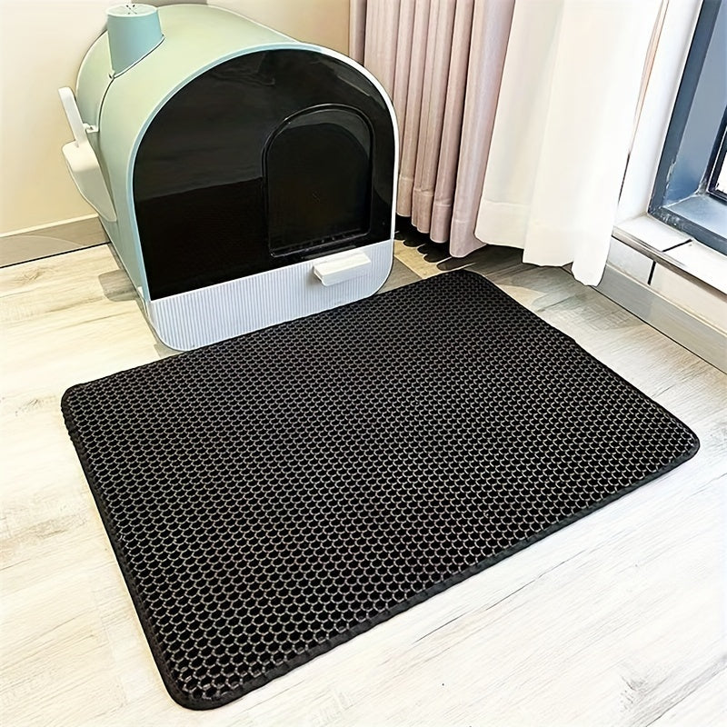 Cat Litter Mat Double-layer Cat Litter Trapping Mat Waterproof And Leak Proof Pet Toilet Mat Diaper Pad Cat Feeding Mat With Non-slip Backing