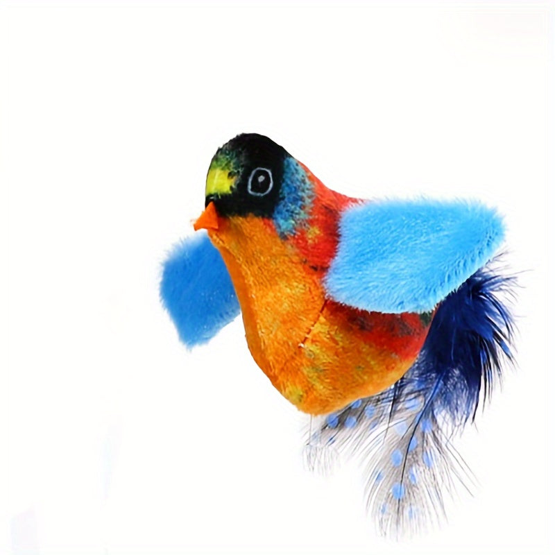Interactive Plush Bird Cat Toy with Self-Raising Sound, Includes Pet Herb - Non-Electric Fabric Pet Toy, Simulated, TikTok