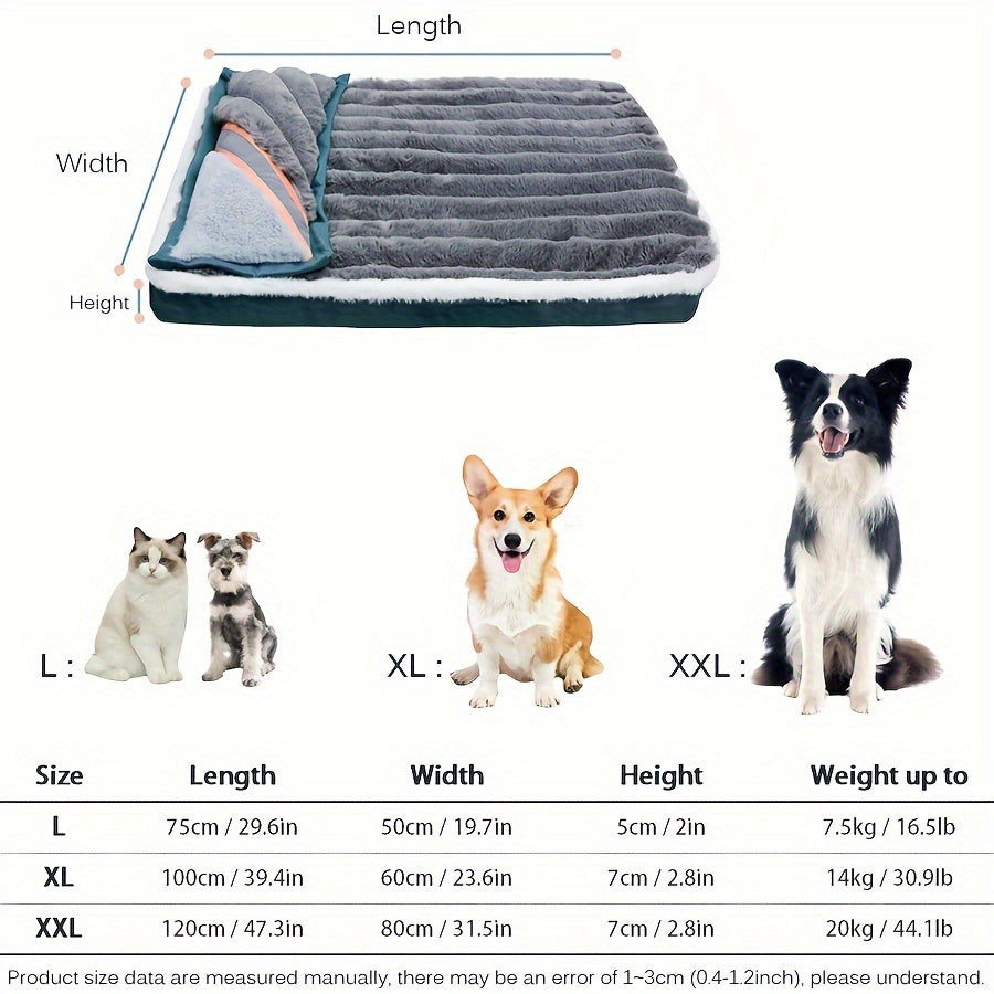 Orthopedic Memory Foam Pet Bed for Small to Medium Dogs | Plush Striped Polyester Cover with Removable Pillow | Multi-Color, Easy-Clean Design | Comfortable & Supportive Sleeping Surface