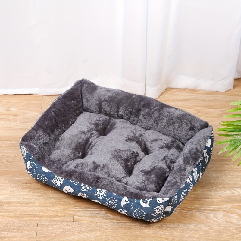 1pc Cozy Pet Bed, Plush Polyester Fiber Dog Nest, Non-Assembled, Warm Thick Pad for Medium Dogs, Comfortable Sleeping Kennel for Golden Retrievers and Small Breeds