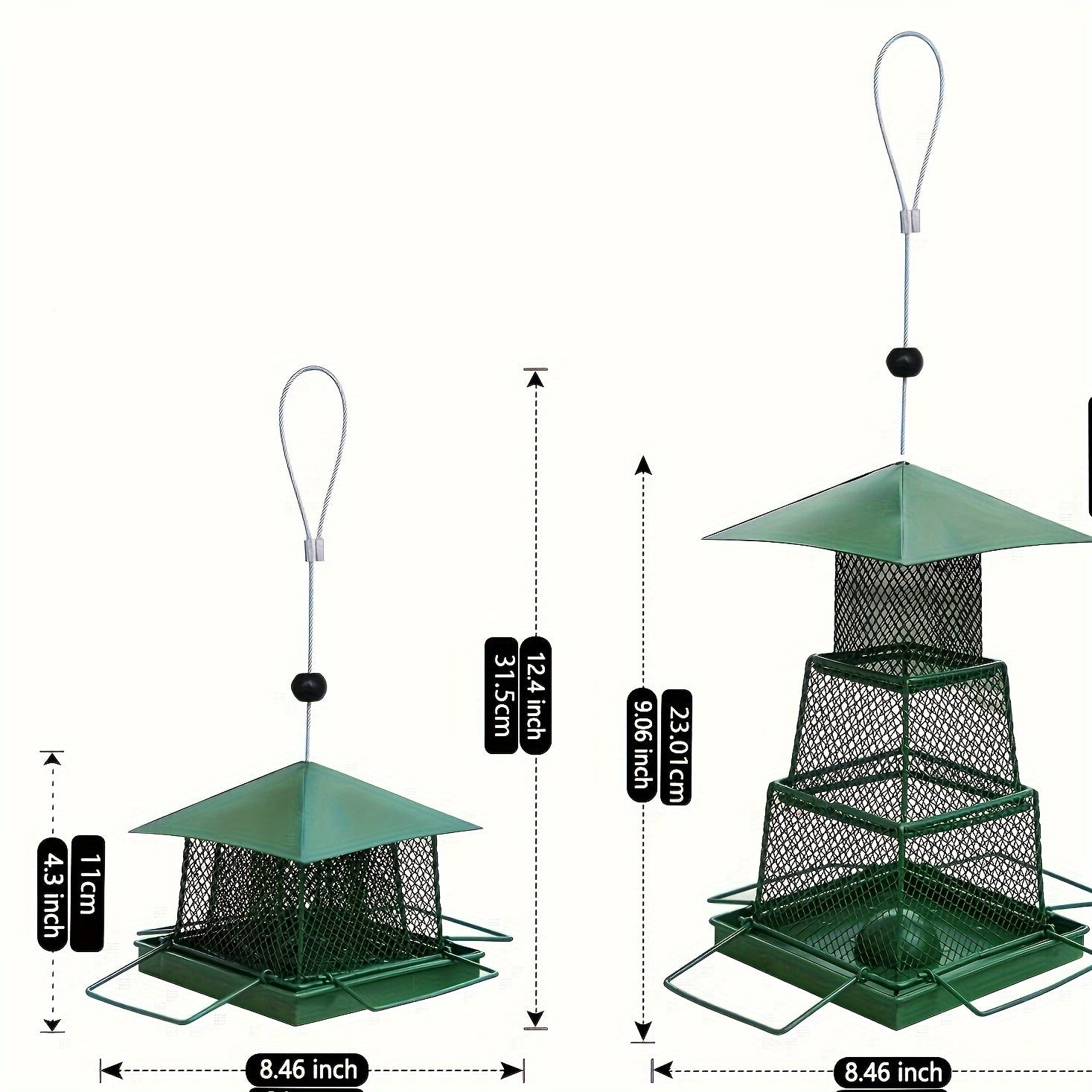 "Seed-Saving" Heavy-Duty Outdoor Bird Feeder - Squirrel Proof, Metal Mesh Design For Cardinals & Wild Birds, Perfect For Garden & Yard Decor