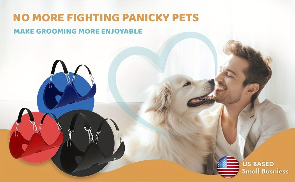 Dog Grooming Hammock Sturdy & Safe Dog Hammock For Grooming With Durable Carabiner Clips & Straps Soft, Comforting Dog Grooming Harness Pet Grooming Hammock + Nail Trimmer For Large Dogs