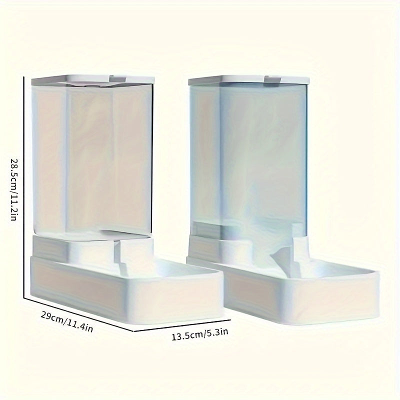 Cat Feeder And Water Dispenser with Pet Bowl, Gravity Food Feeder And Waterer Dispenser In Set for Dogs Cats Pets Animals Large Capacity(1.0gal)