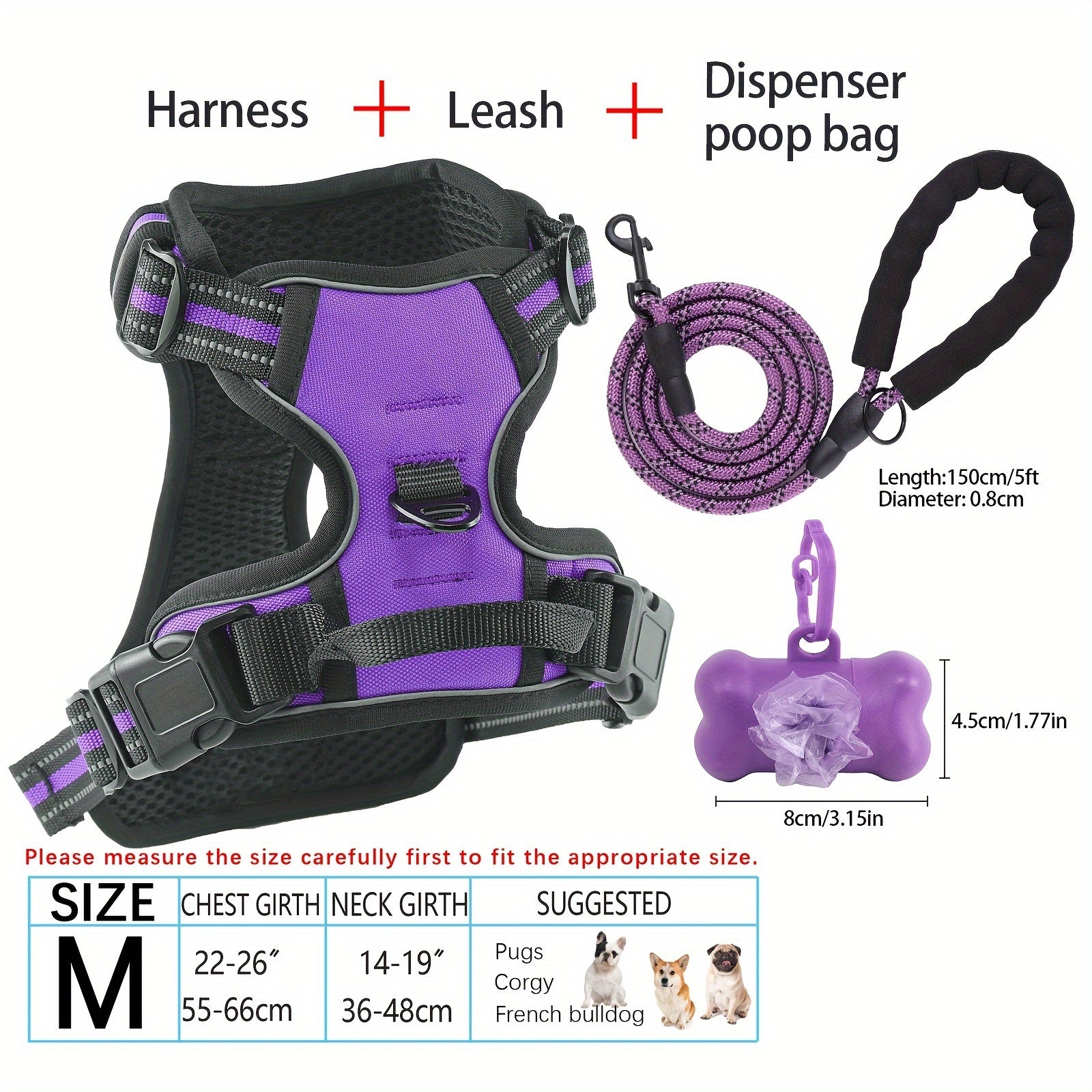 dog harness and leash set
