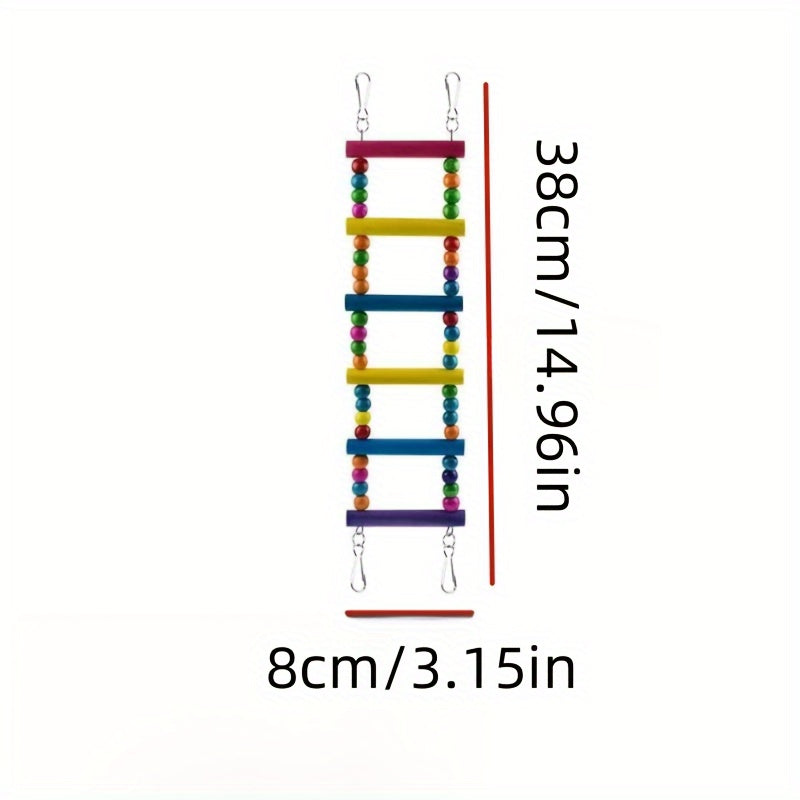 15pcs Bird Chewing Hanging Toys Set, Multicolored Bird Toys With Swing, Perching Stand, Parrot Toys, Hanging Bell Pet Bird Cage Hammock, Swing Toy, Wooden Perch Chewing Toy (Random Color)