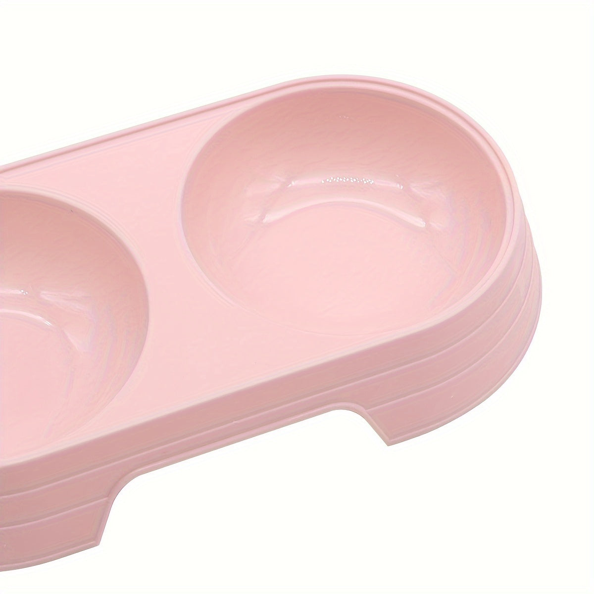 Dual Cat Feeder Bowls - Integrated Food & Water Station for Cats, Durable PP Material, 2-in-1 Design with Multiple Compartments, Available in Purple, Yellow, Pink, and Greenish-Blue, Perfect for Indoor Cat Feeding, Pet Water