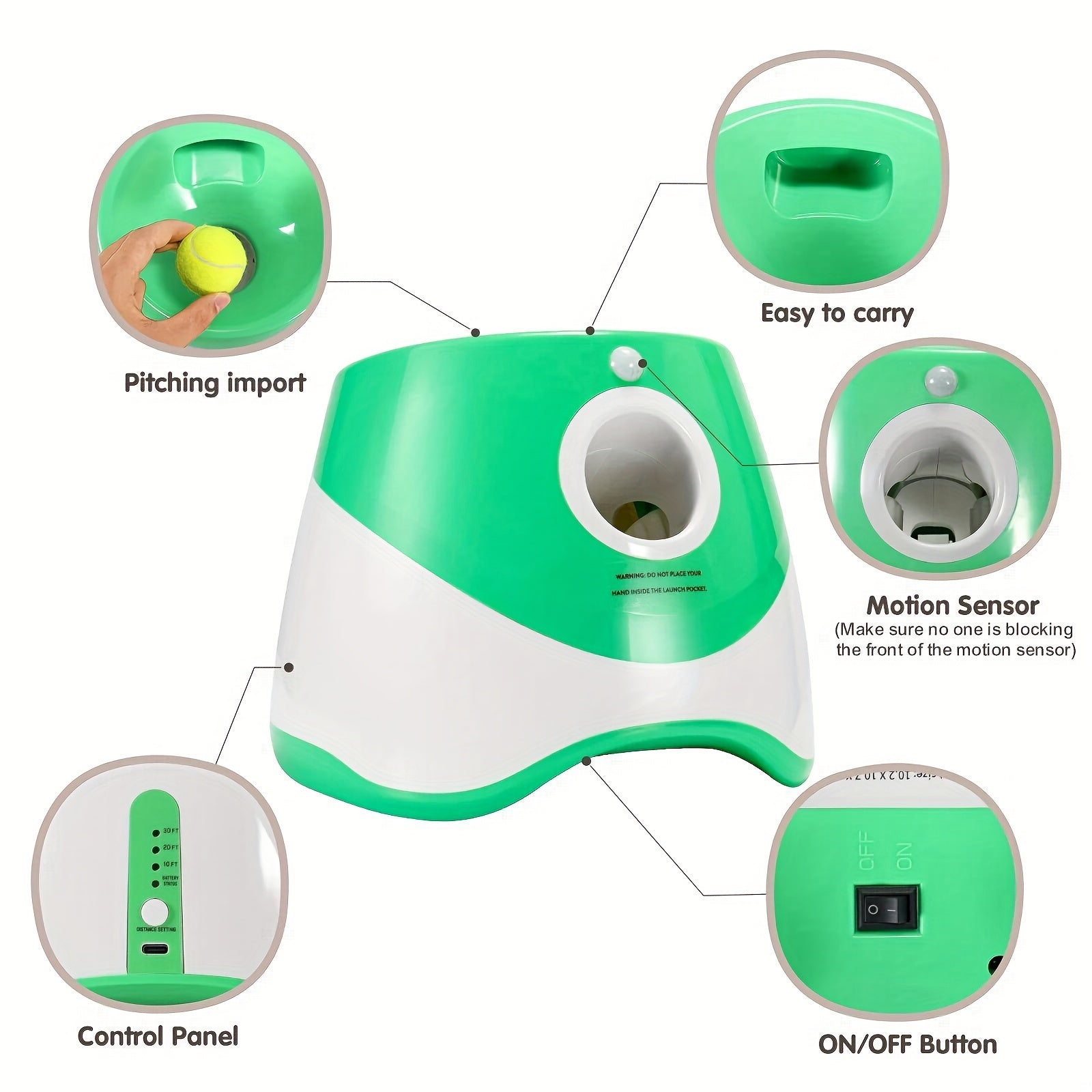 Outdoor Pet Automatic Tennis Ball Launcher - Dog Training Toys - Interactive Pet Toy for Fetch Training and Exercise