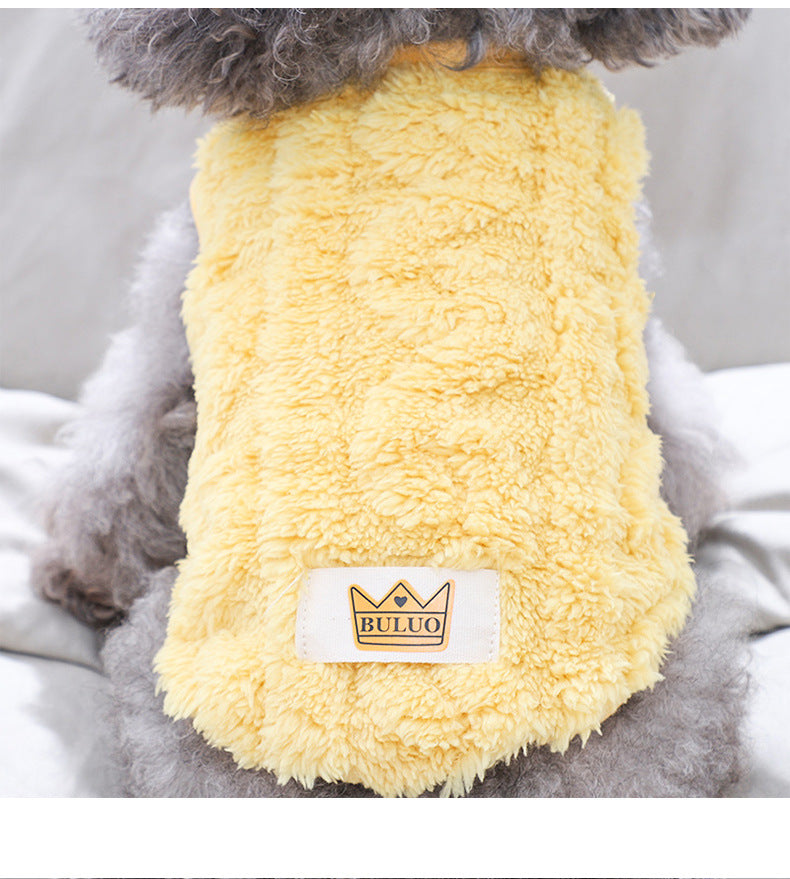 4pcs Dog Sweaters - Cute Fleece Pullover Coats with Wavy Double-Sided Design, Warm Winter Outfits for Small & Medium Dogs & Cats, Soft Polyester Pet Apparel in Light Blue, Red, Yellow, White, Dog Sweater, Pet Winter Wear, Pla