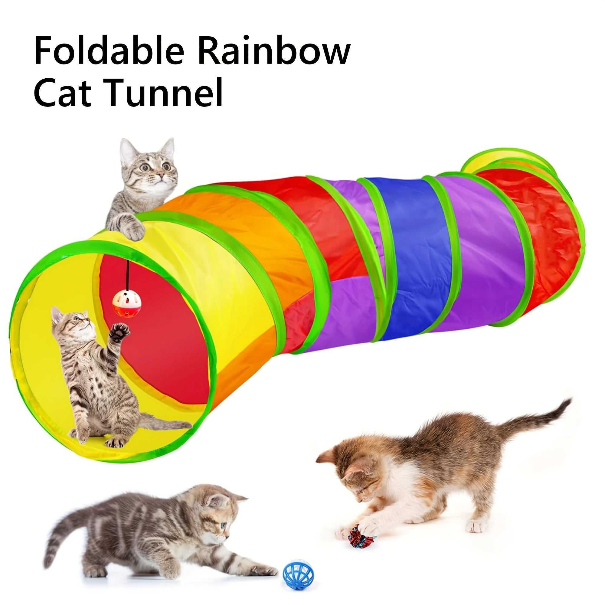 20pcs Cat Toys Kitten Toy Set Folding Camouflage Cat Tunnel Indoor Interactive Pet Toys Teaser Cat Feather Toy Colorful Mouse Plush Ball Bell Ball Toy Kit Kitten Puppy (Colorful)
