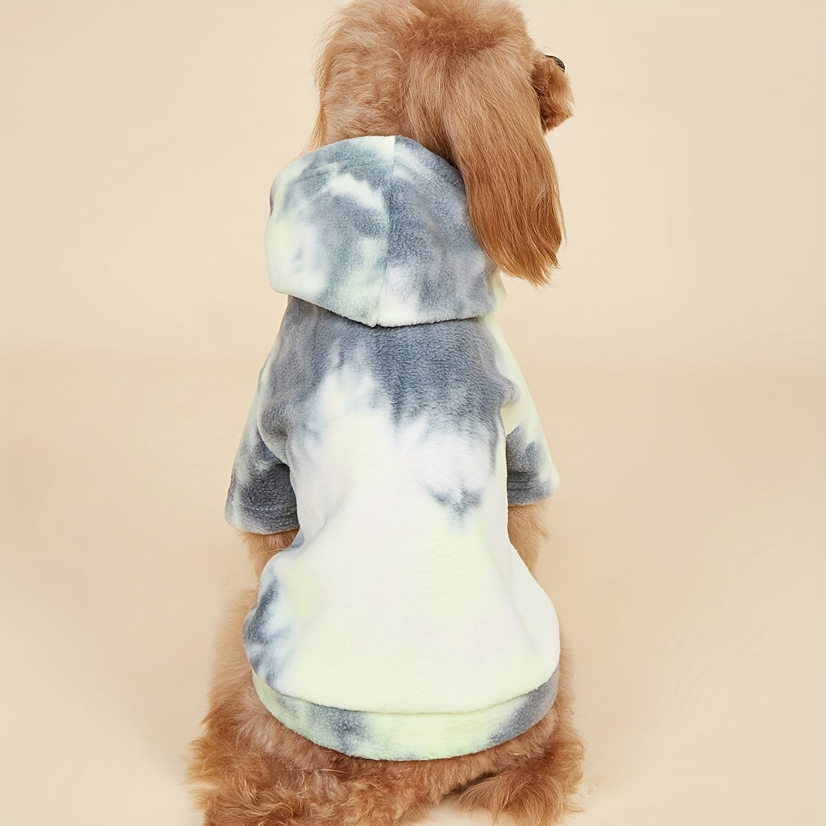 1pc Tie-Dye Hooded Dog Sweatshirt - Cozy & Windproof Pet Apparel for All Seasons, Machine Washable, Fits Small to Extra Large Breeds - Thick Knit Pullover with Snap Buttons, Dog Sweater
