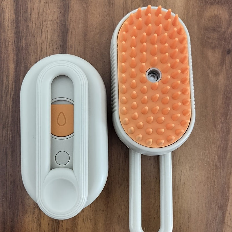 1pc 3-in-1 Self-Cleaning Cat Steam Brush Steamer for Massage, Removing Tangled and Loose Hair, Pet Grooming Essential