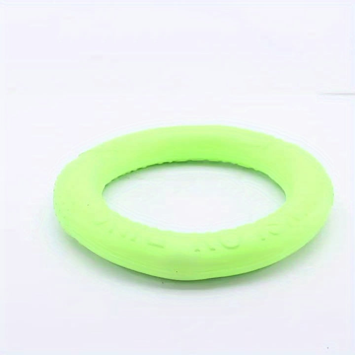 Durable Silicone All-Breed Dog Training Ring - Floats on Water, Interactive, Animal Print Pet Toy