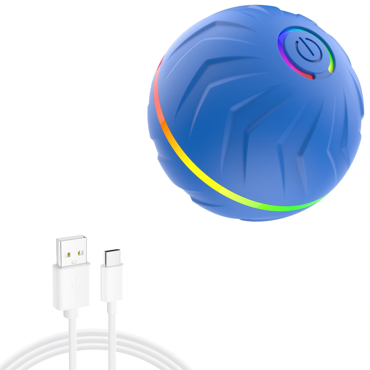 PETGRAVITY Motion-Activated Dog Bouncing Ball, 6. 6cm/2. 62in, USB Rechargeable Lithium Polymer Battery, Interactive Pet Toy for All Breed Sizes, Durable Thermoplastic Rubber, Striped Pattern