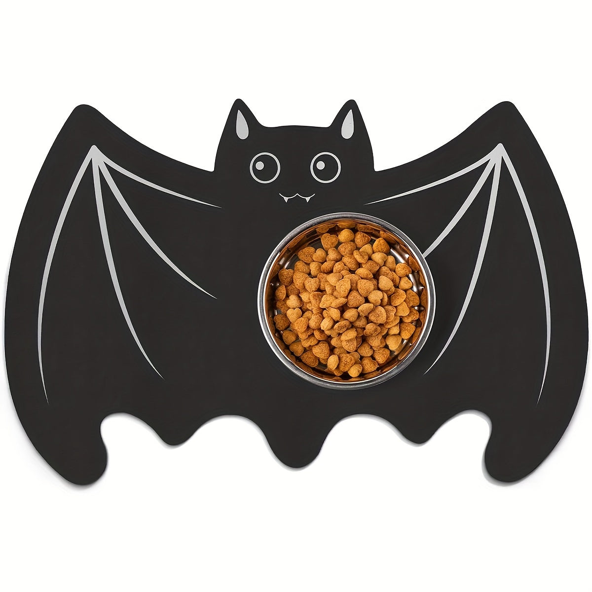 Halloween Pet Mats For Food And Water Dog Cat Food Mats Pet Feeding Mat Anti-Slip No Stains Quick Dry Floors Waterproof Placemat For Pet Food Water Bowl Mat Pet Accessories - 23.6" X 15.7" Bat