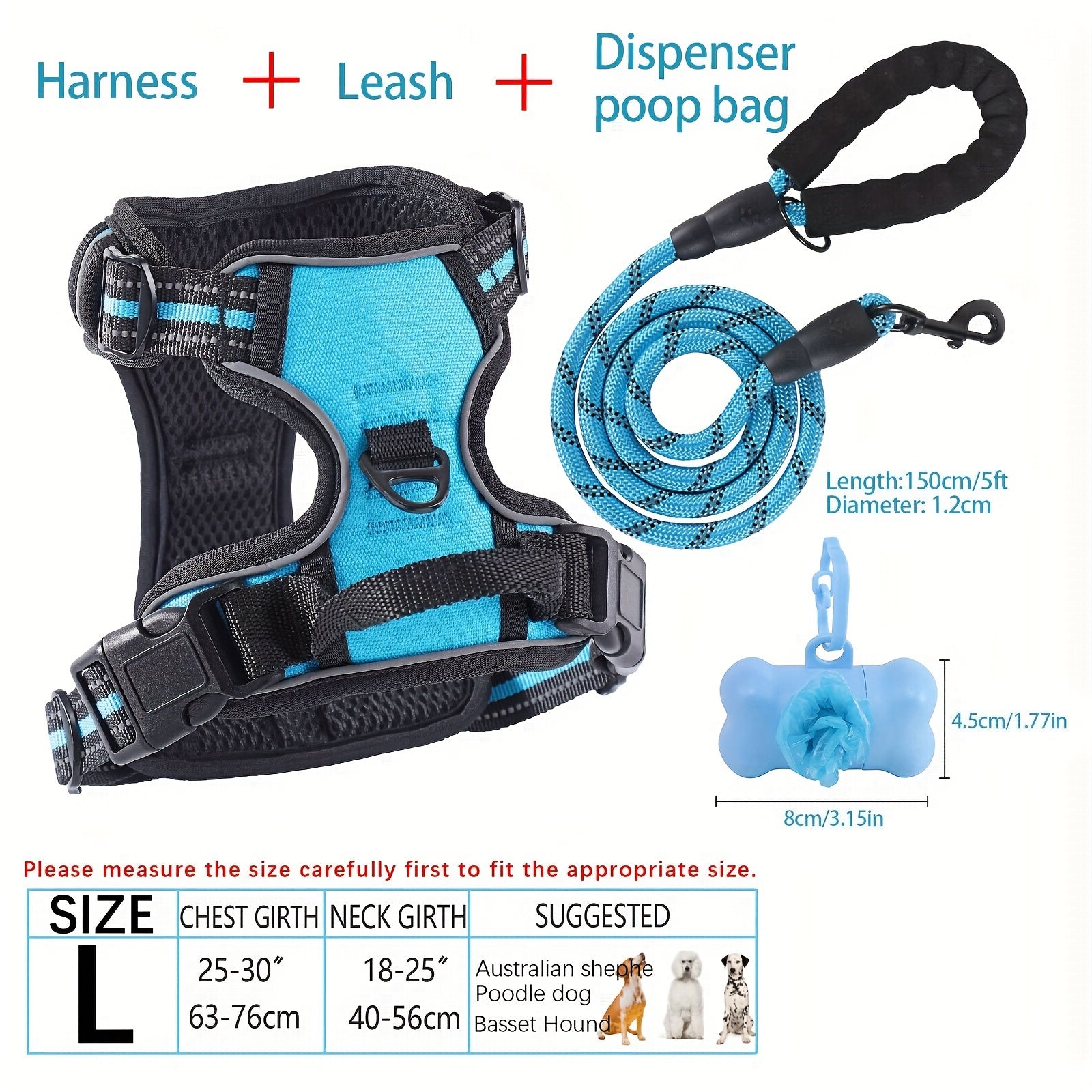 dog harness and leash set