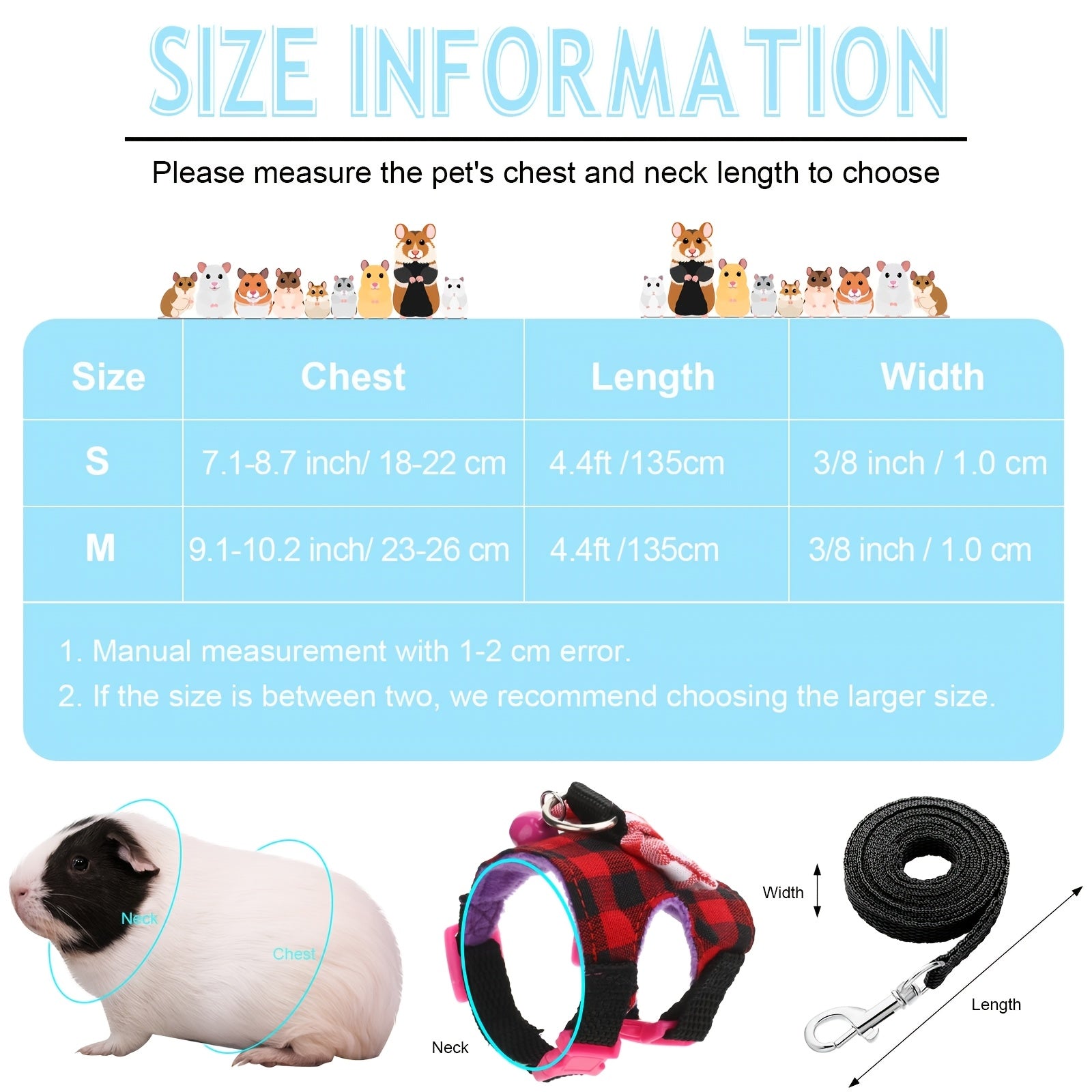 4pcs Small Pet Harness Vest and Leash Set with Cute Bowknot and Safe Bell Decor Chest Strap Harness for Outdoor Walking Rabbit Ferret Guinea Pig Bunny Hamster Puppy Kitten (Small)