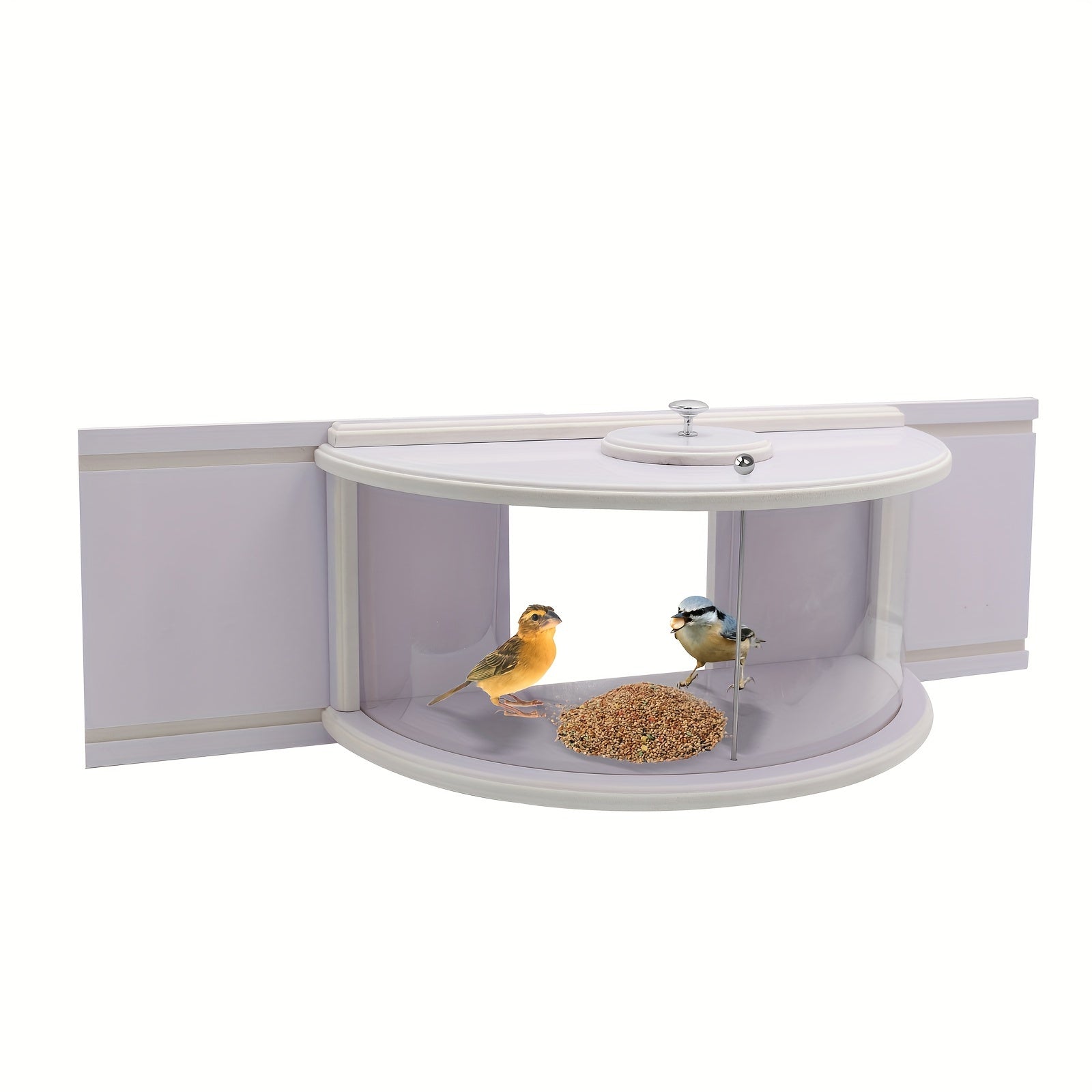 1pc Window Bird Feeder with 180° Clear View - Easy Install, No Battery Needed, Durable Plastic, Perfect for Outdoor Home Decor