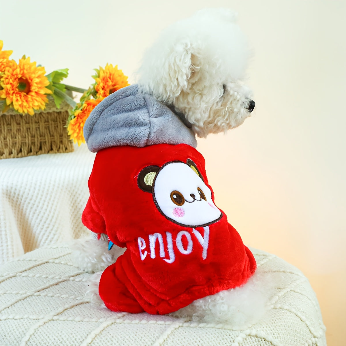 Small Breeds Warm Fleece-Lined Cuddle Comfort Dog Jumpsuit - Cozy Winter Pet Apparel with Snap Button Closure
