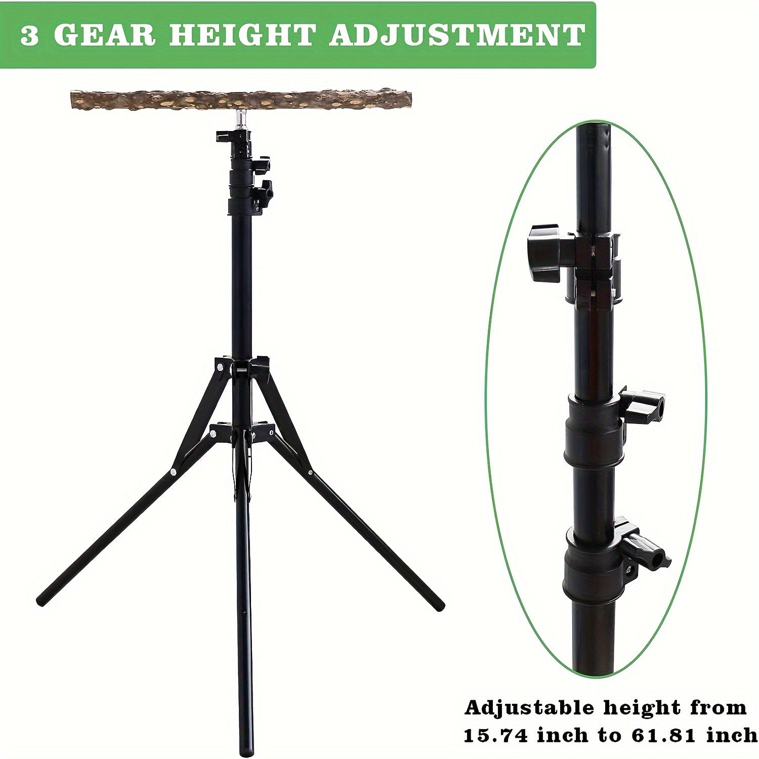 1pc Adjustable 16-63 Inch Parrot Perch Stand, Bird Training Toy, Indoor And Outdoor Bird Stands For Small To Medium Birds