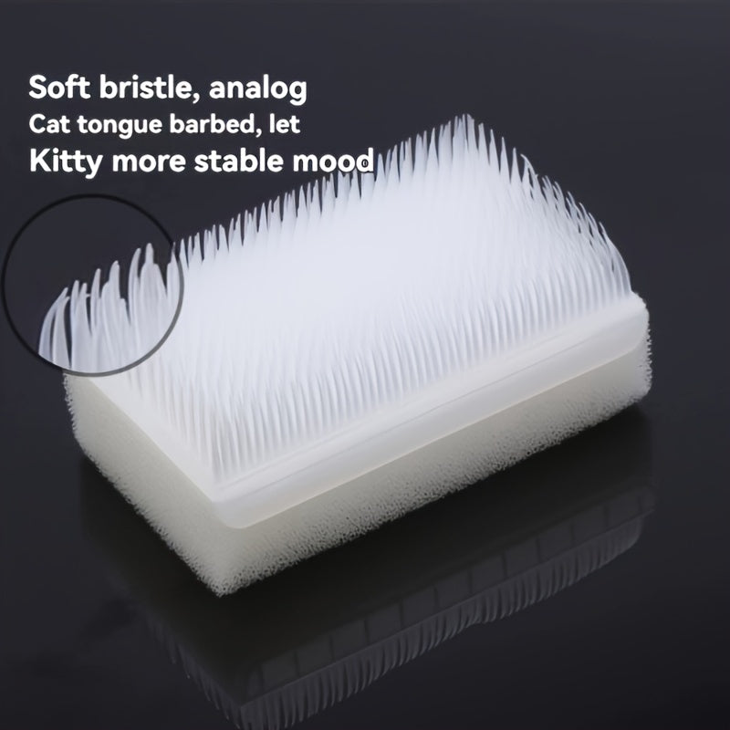 1pc Soft Bristle Cat Tongue Sensory Brush - Analogous to a Mother Cat's Tongue, Comforting Pet Grooming Tool, Non-Electric Plastic, Ideal for Styling & Soothing Cats