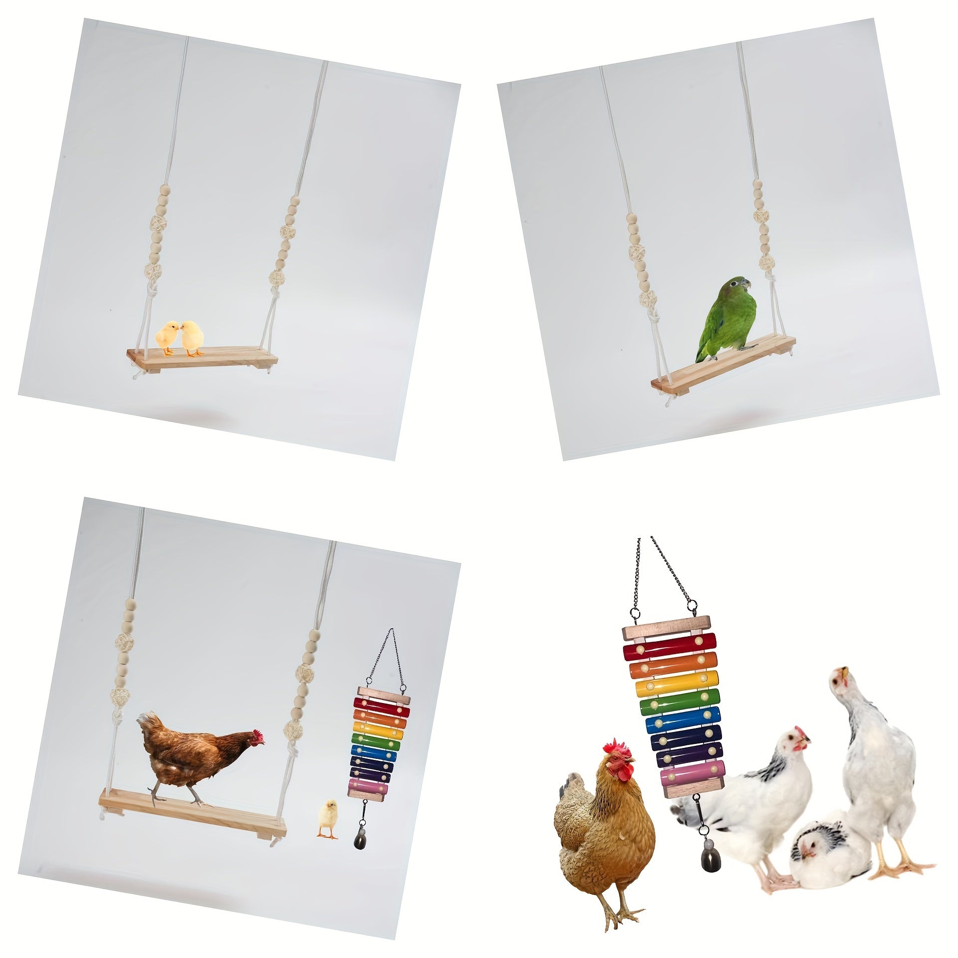 1pc Colorful Chicken Xylophone Toy Hanging Gnawing String Bird Cage Toy For Pet Bird Parrot Chicken For Playing