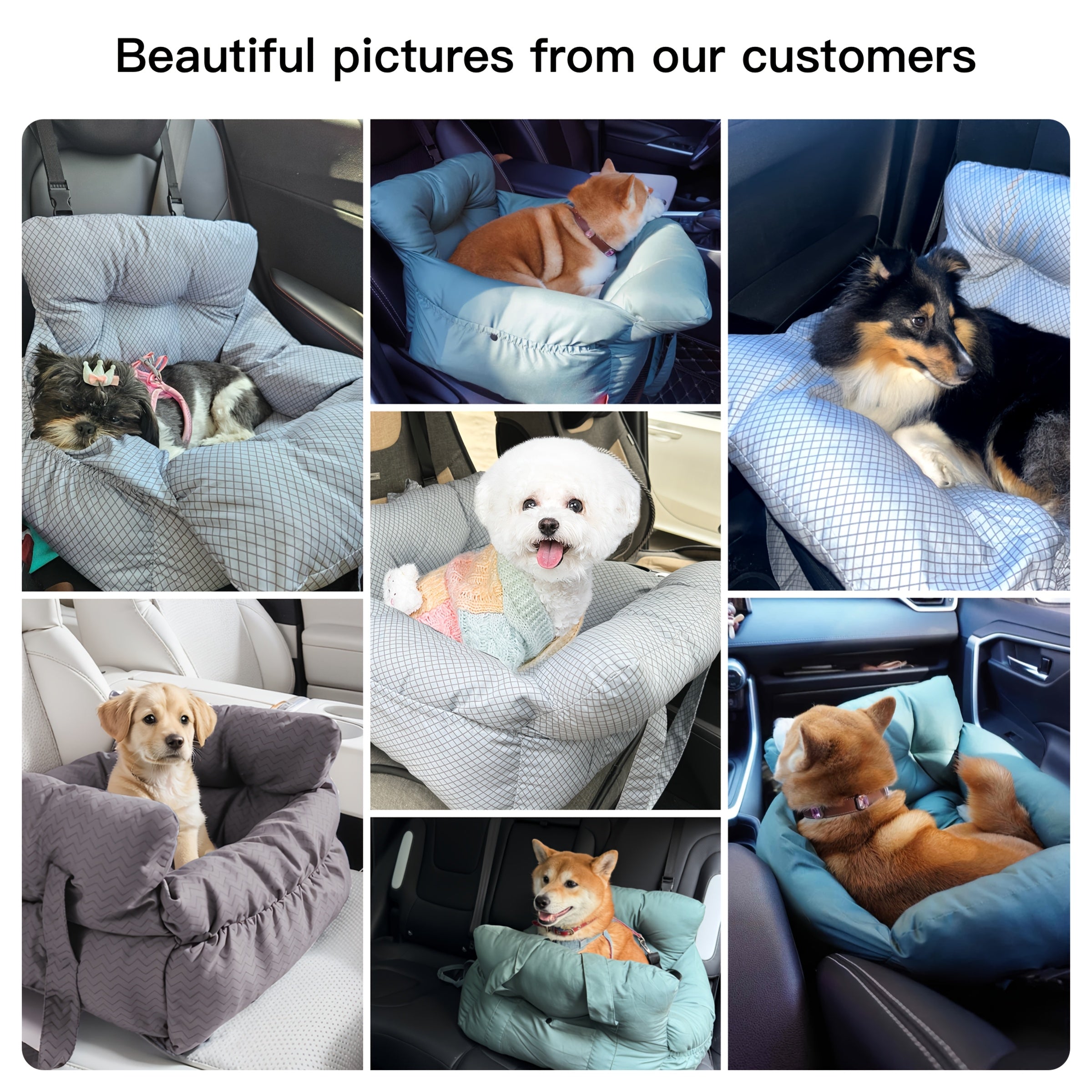Dog Carrier Car Seat for Dogs & Cats - Portable Warm Travel Pet Bed with Safety Hook & Buckle, Handheld/Shoulder Strap, Fits Car Front/Back Seat, Suitable for Fall/Winter, Christmas Gift
