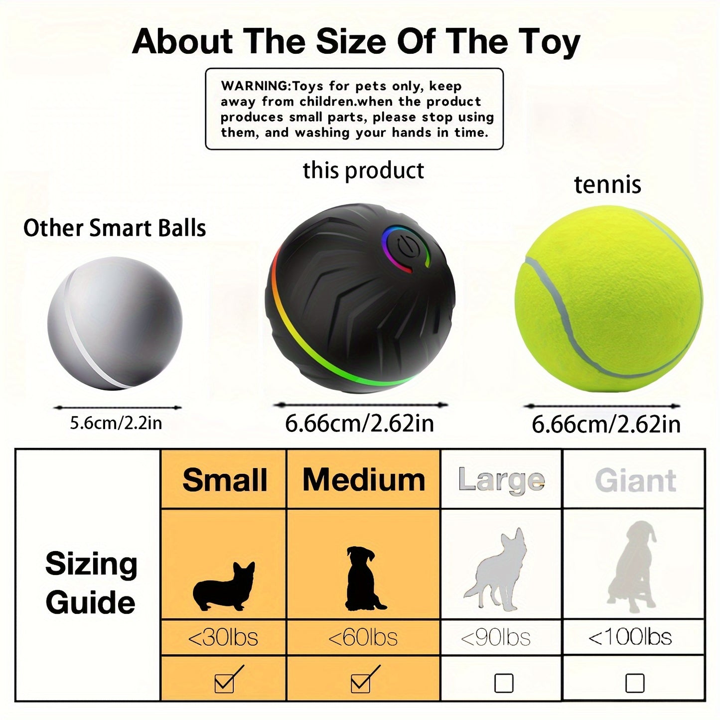 PETGRAVITY Motion-Activated Dog Bouncing Ball, 6. 6cm/2. 62in, USB Rechargeable Lithium Polymer Battery, Interactive Pet Toy for All Breed Sizes, Durable Thermoplastic Rubber, Striped Pattern