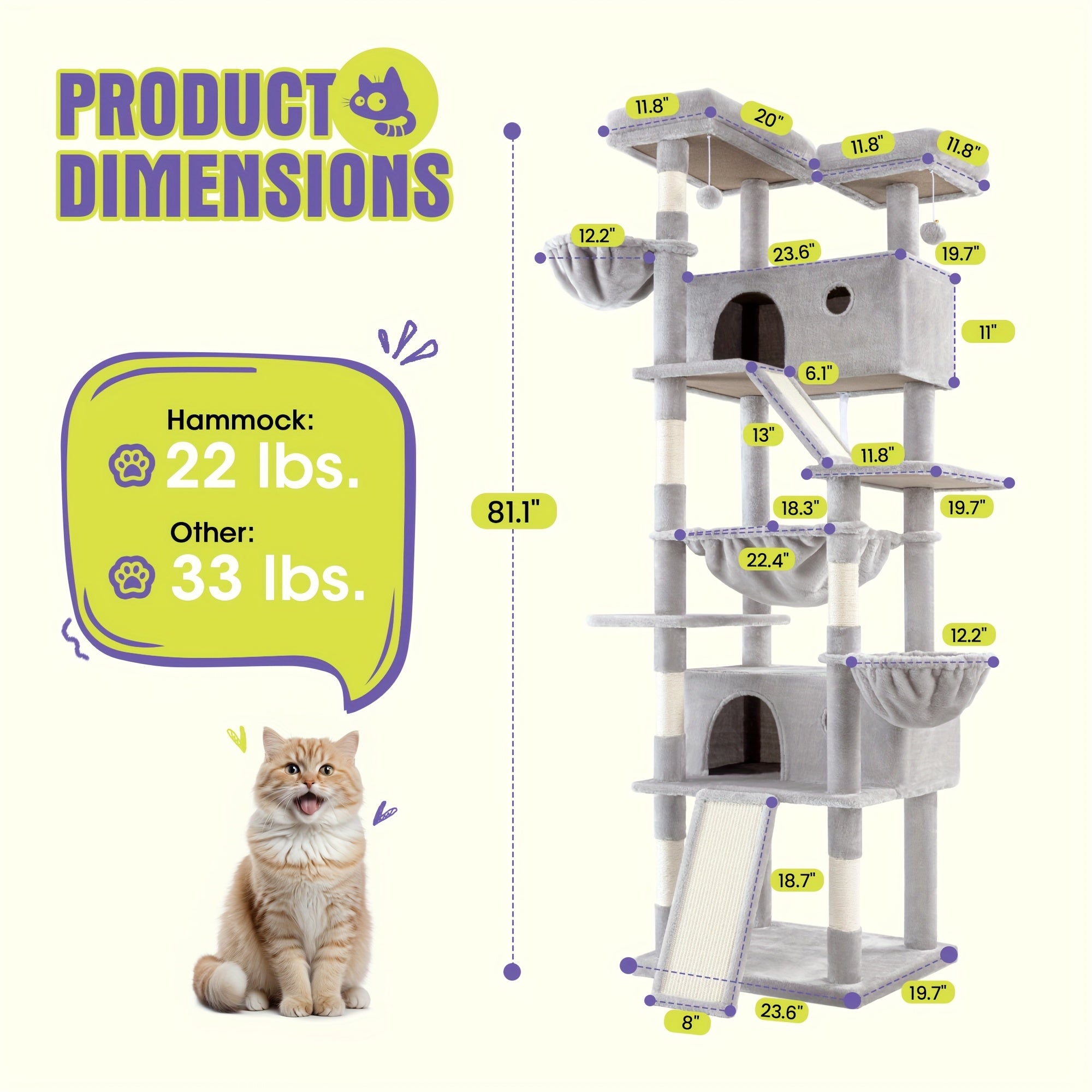 Multi-Level Cat Tree Tower for Indoor Cats