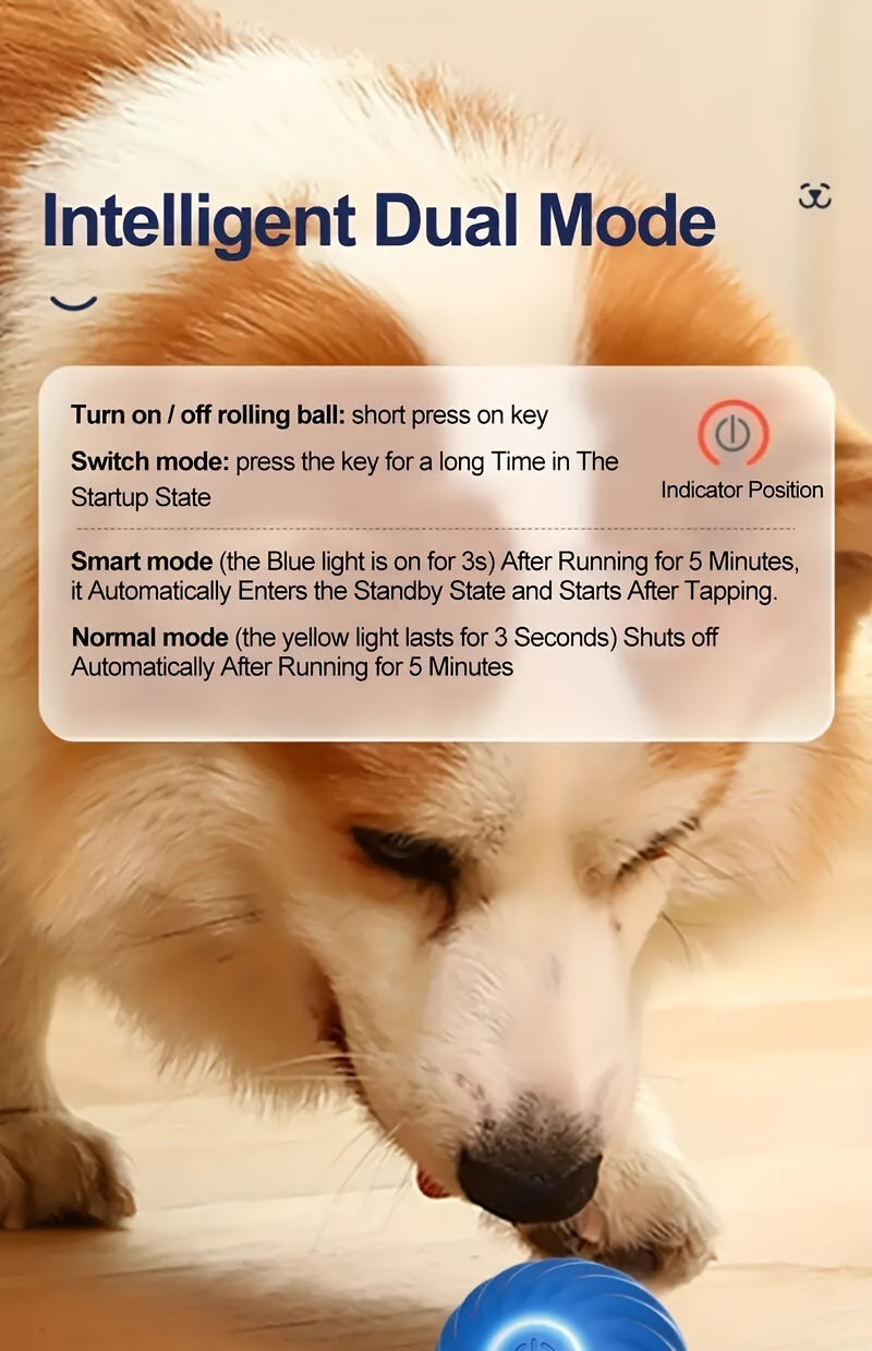 1pc Interactive Gravity Jumping Ball - Electric Self-Rolling Pet Toy with Intelligent Design, Automatic Charging, and Teeth Grinding Function for Dogs and Cats - Fun and Engaging Interactive Supplies for Pet Owners