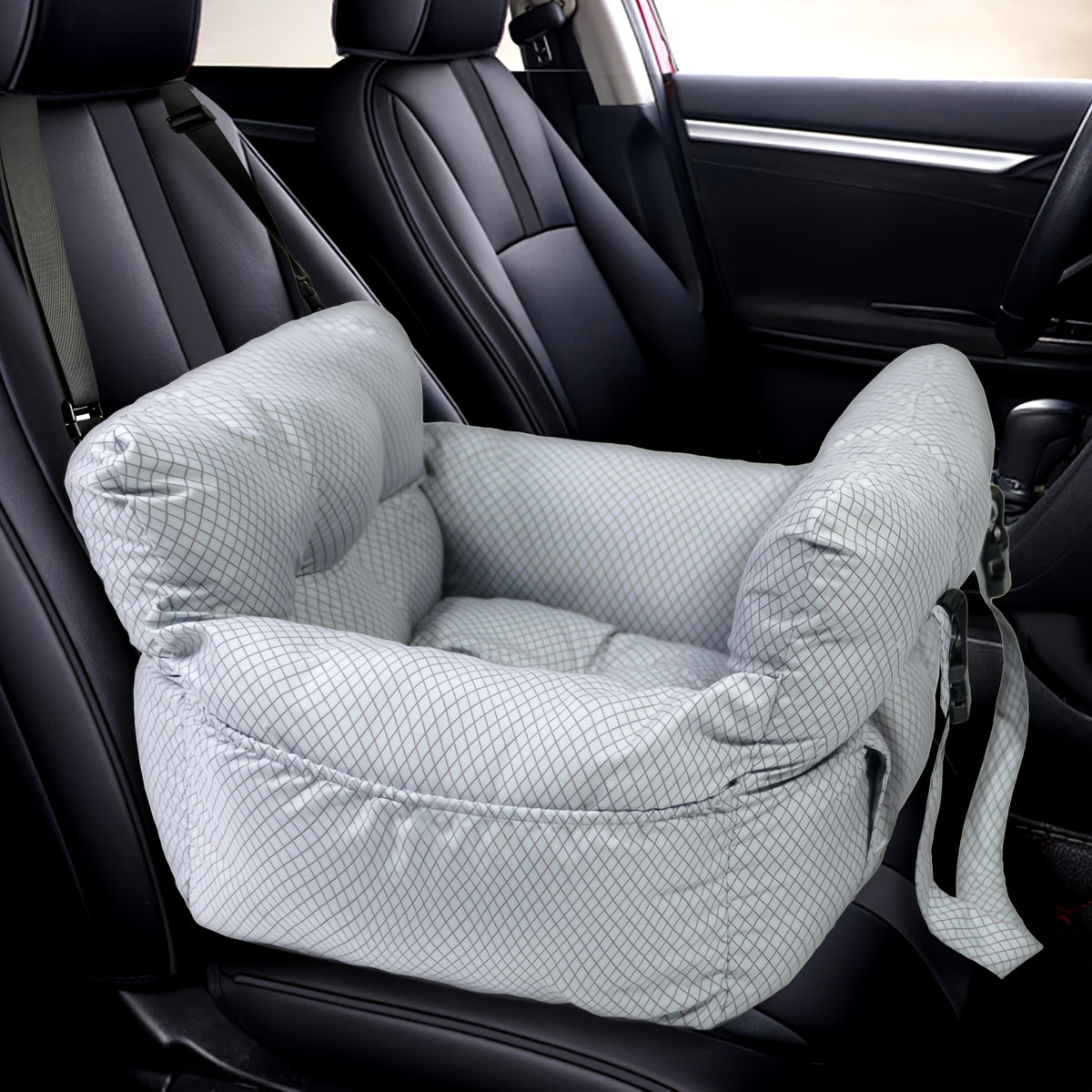 Dog Carrier Car Seat for Dogs & Cats - Portable Warm Travel Pet Bed with Safety Hook & Buckle, Handheld/Shoulder Strap, Fits Car Front/Back Seat, Suitable for Fall/Winter, Christmas Gift