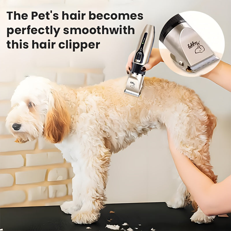 12-in-1 Premium Pet Grooming Kit - Electric Precision Trimmers with Gentle Hair Cutting Technology, Silent Clippers for Dogs & Cats, Includes Scissors, Combs, and Accessories - USB Rechargeable, Dog Grooming