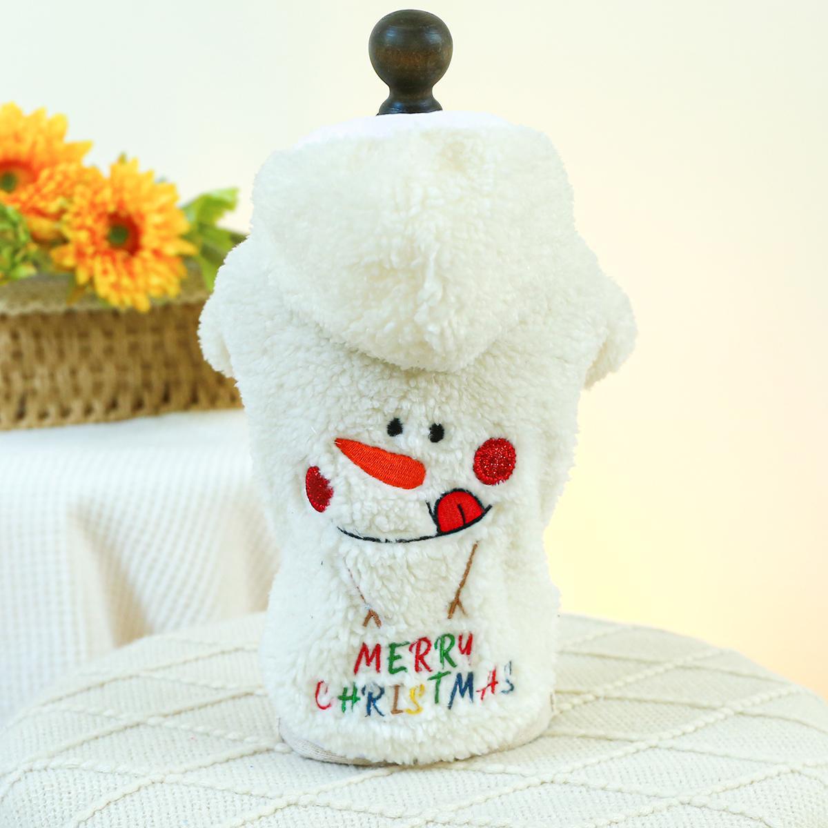 Cozy Fleece Christmas Dog Sweater - Festive Pet Apparel for Small Breeds, Warm & Comfortable Autumn/Winter Outfit