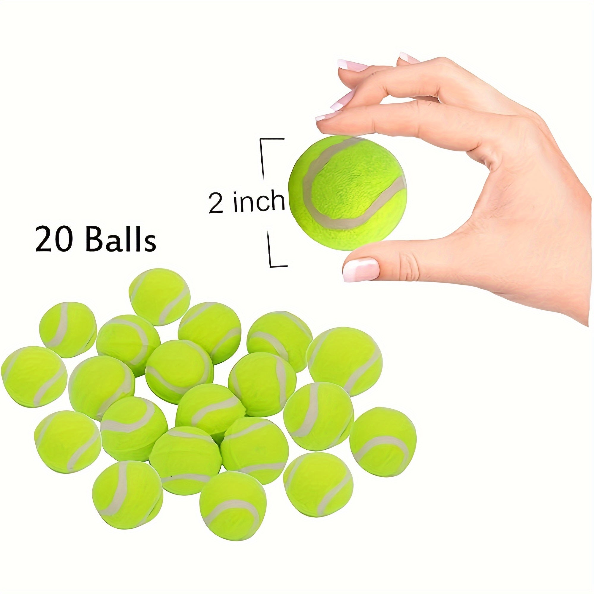 20 Pack Tennis Balls For Small Dogs, Pet Toys For Playing And Training, 2 Inch (5cm)