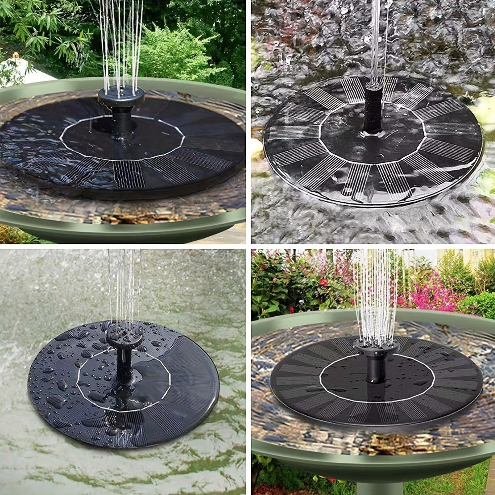 1pc Solar Powered Solar Fountain Water Pump With 6 Nozzles For Bird Bath, Pond, Garden, Backyard Decoration, Outdoor Aquarium