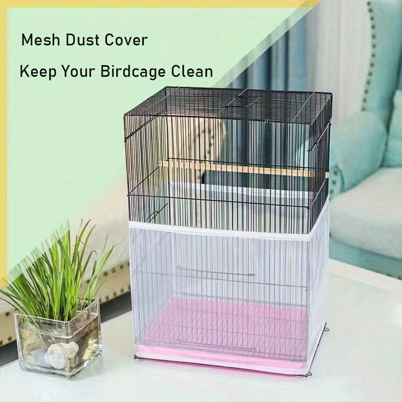 A Soft Mesh Bird Cage Cover - Easy Cleaning, Keeps Your Birdcage Clean and Fresh, Perfect for Small to Medium Birds, Birdcage Accessories