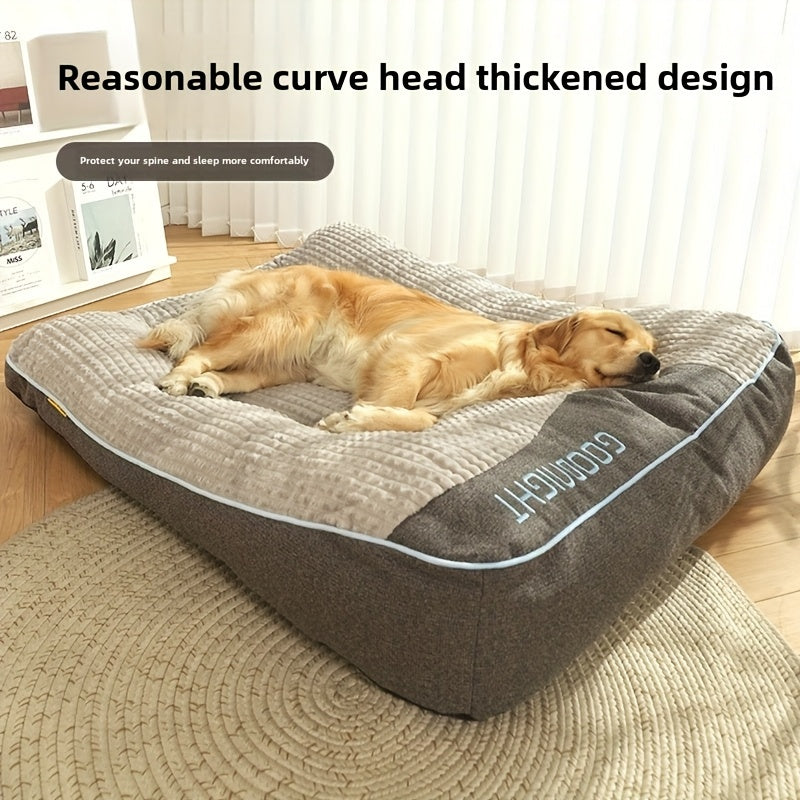 Deluxe Washable Dog Bed - Medium and Large, Double Side Optional, High and Low Side, All-season Detachable Mat, Warming Cozy Soft Pet Bed for Christmas Gift, Winter Warm Animals Sleeping Sofa