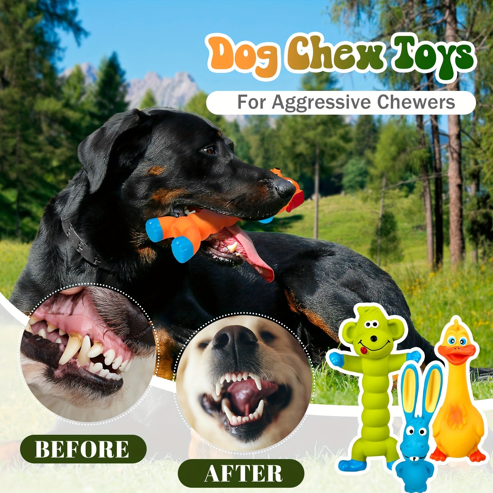 9 Pack Latex Squeaky Dog Toys 7 Inch Soft Rubber Dog Chew Toy Animal Standing Stick Puppy Fetch Interactive Play Toy Assorted Animal Pet Toys for Small Medium Large Dogs (Classic)