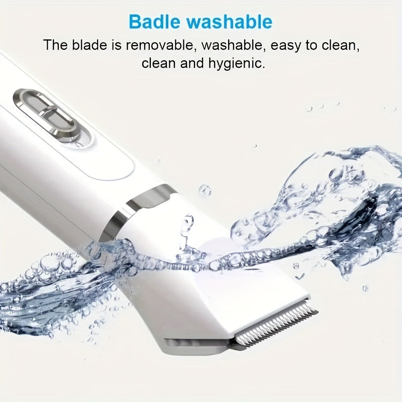 Rechargeable Pet Grooming Clipper Kit, Electric Dog Hair Trimmer with Multiple Attachments and Cleaning Brush