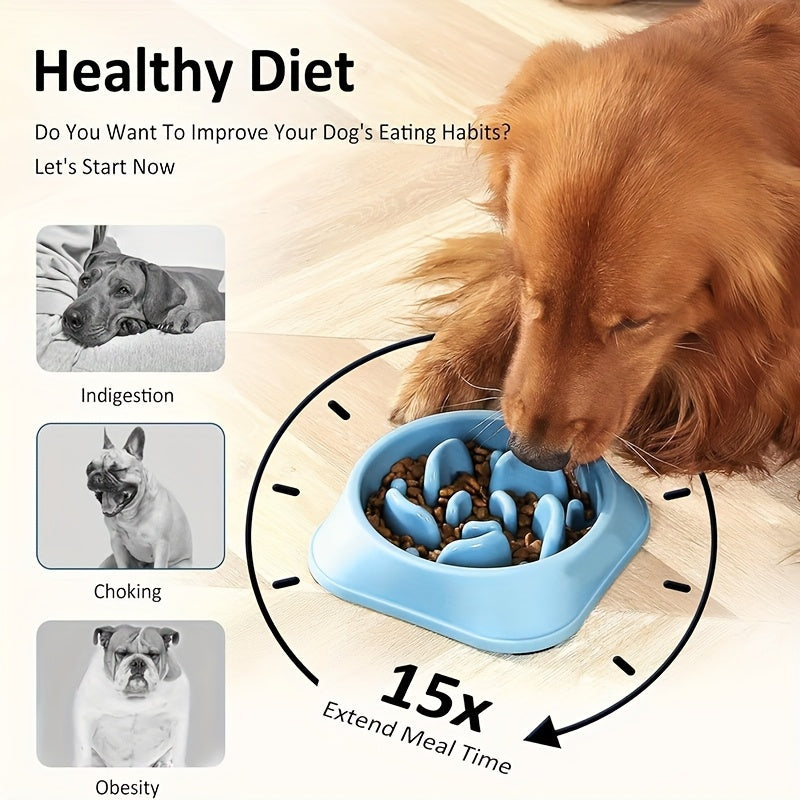 Slow Feeder Dog Bowl 3-Pack Set - Non-Slip Durable Bowls for Small Medium Large Dogs, Anti-Choking Puzzle Design, Easy to Clean Pet Feeding Dishes for Better Digestion & Mental Stimulation