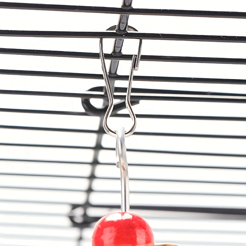 Natures Delight - Durable Wooden Parrot Toy with Melodic Bell and Vibrant Beads - Stimulating Chewing & Grinding Aid for Birds Health - Perfect Cage Accessory