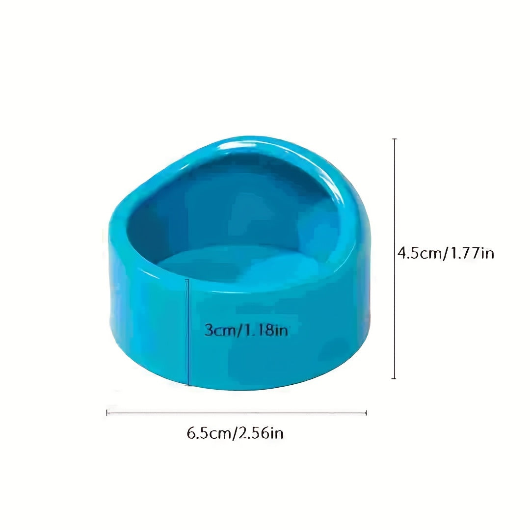 4pcs Durable ABS Anti-Scratch Hamster Feeding Bowls in Blue, Pink, & Green - Easy to Clean, Chew-Resistant for Small Pets, Perfect for Dry & Fresh Food, Small Pet Feeding|Vibrant Pet Bowl|Abs Imitation Ceramic