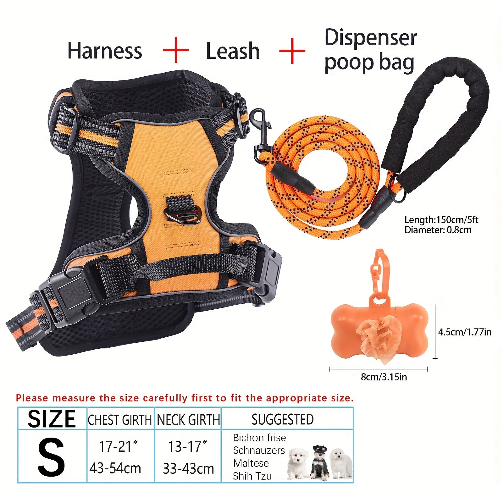 dog harness and leash set