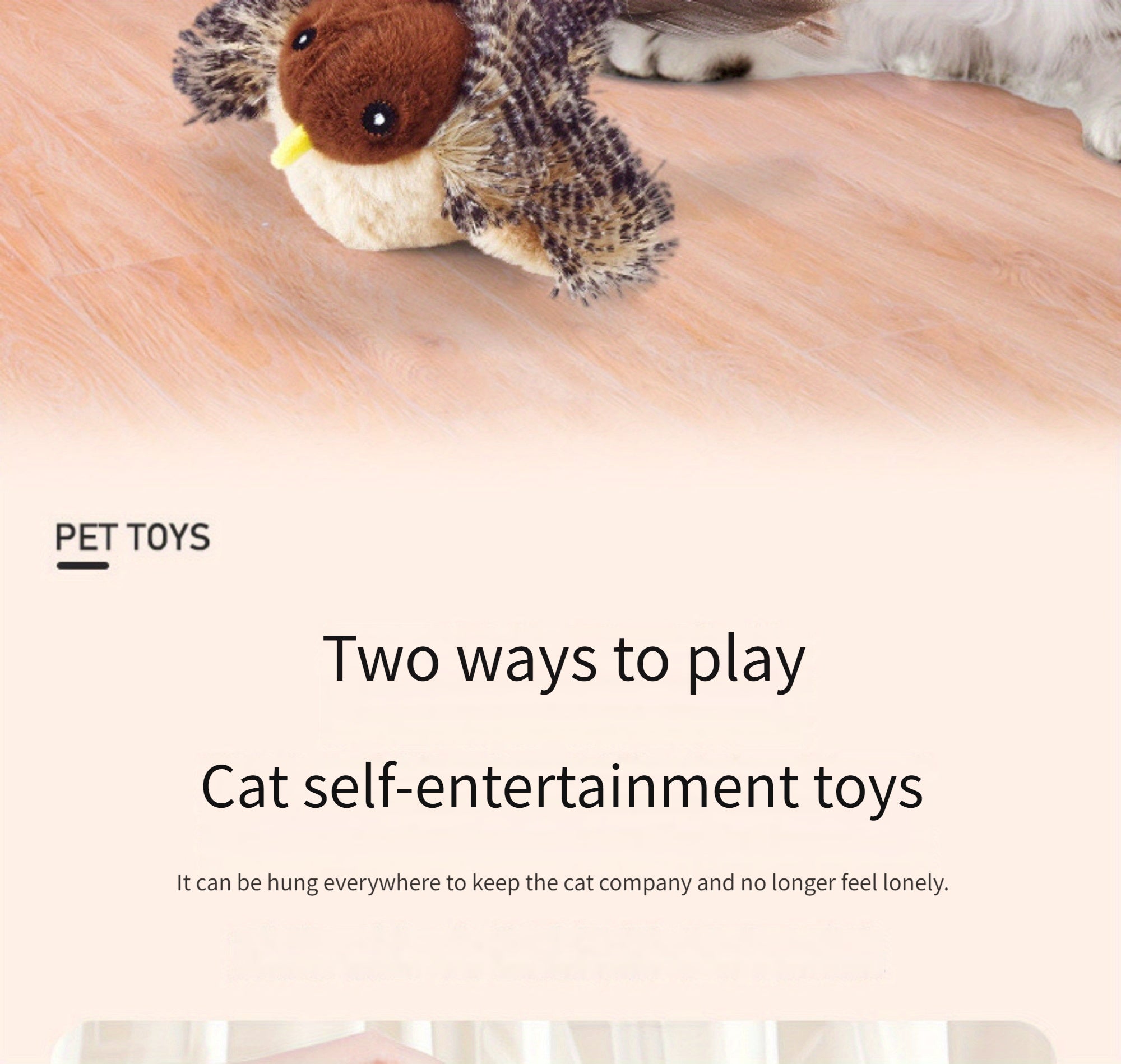 Interactive Plush Bird Cat Toy with Self-Raising Sound, Includes Pet Herb - Non-Electric Fabric Pet Toy, Simulated, TikTok