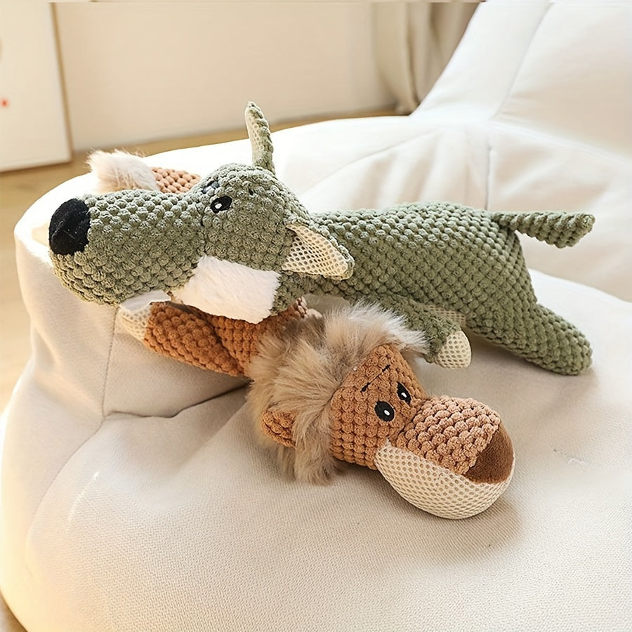 1/3pcs, Large Dog Toy, Bite-Resistant and Sound-Producing Plush Toy, Lion, Wolf, Elephant Cartoon Pet Toy, Dog Companion to Relieve Boredom, Teeth Grinding and Cleaning, Squeaky Dog Chew Toy, Suitable for All Sizes of Dogs