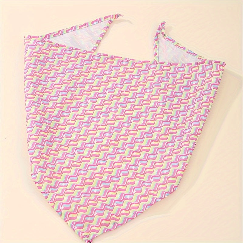 1pc Creative Flower Print Pet Bib for Small and Medium Dogs, Cat and Dog Triangle Scarf, Pet Scarf, Pet Accessories