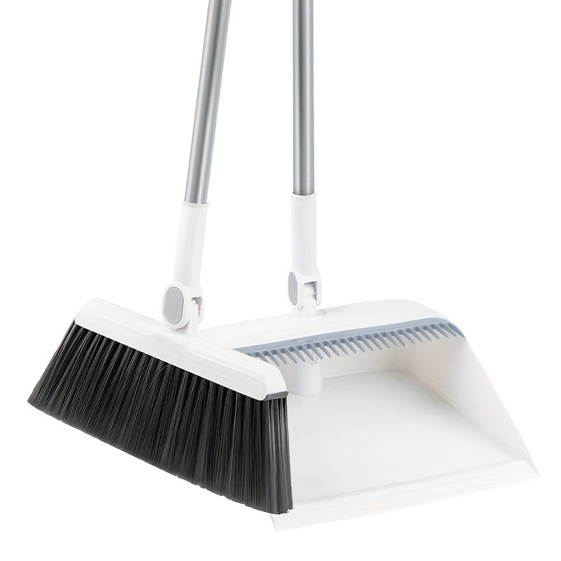 2pcs Set Of Brand New 3-in-1 Rotatable And Foldable Magnetic Suction Broom Dustpan Sweeping Set, Enlarged And Thickened Household Broom, Living Room, Bedroom Pet Hair Cleaning Broom, Non Stick Soft Hair Blue/orange/white Broo