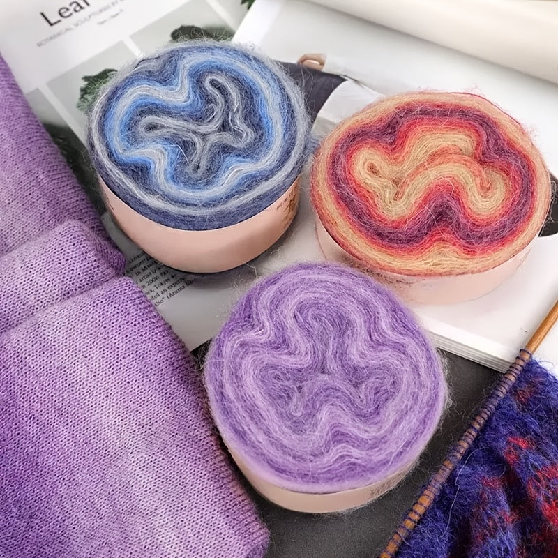 4 Pce/set, 400g Yarn, Hand-knitted Yarn, Spray Yarn, Cloud Yarn, Cake Yarn, And Rainbow Yarn, Soft And Comfortable, Suitable for Crochet, Scarves, Sweaters, Shawls, Blankets, Pet Toys, Handmade Gifts, Halloween, Christmas, An